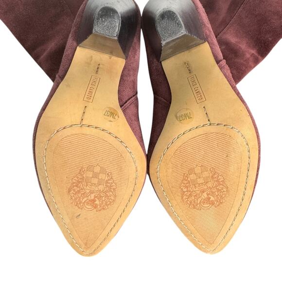 Vince Camuto Dark Plum Suede Knee High Boots - Picture 4 of 10